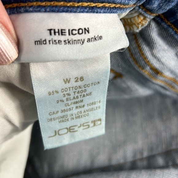 JOE’S Jeans The Icon Mid rise skinny ankle raw hem jeans size 26 - Picture 4 of 8